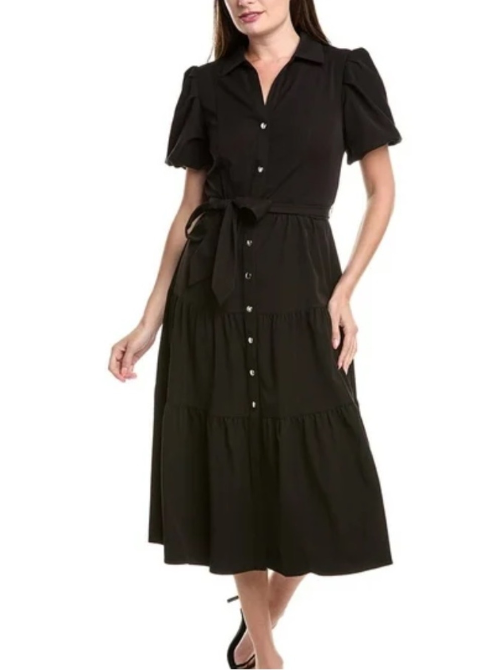 T Tahari womens Tiered Shirtdress